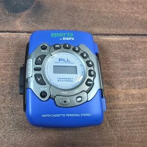 GPX Cassette Player Personal Stereo Blue Fair Parts Repair Sports PLL Digital